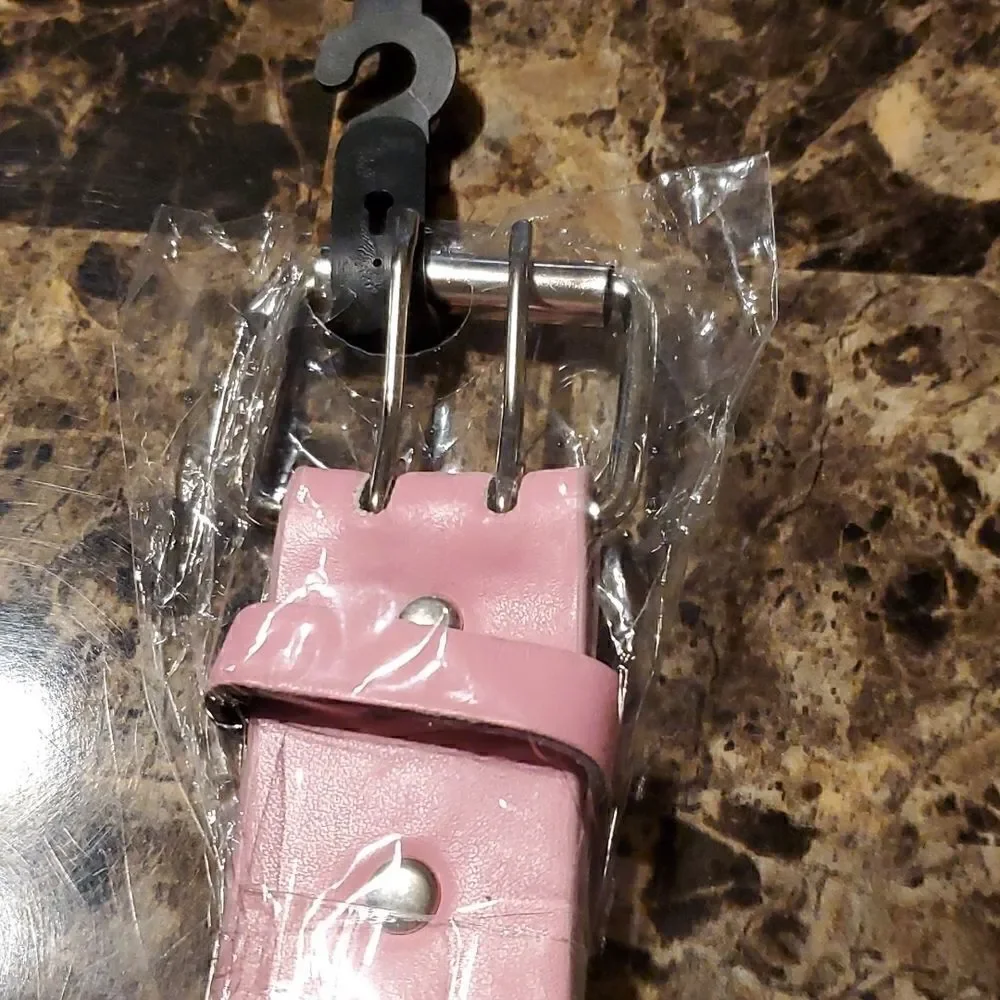 1.5 inch wide dark pink riveted belt